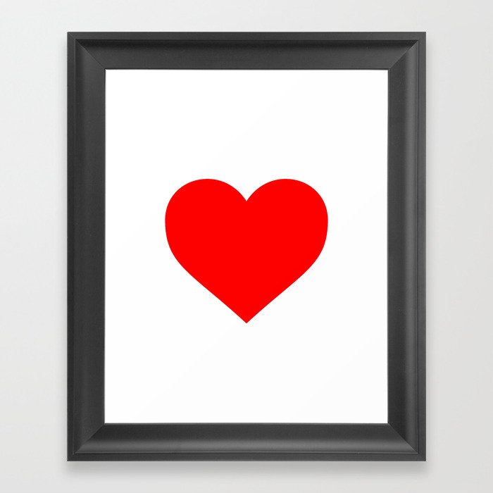 Heart (Red & White) Framed Art Print