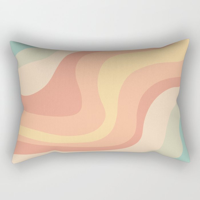 Vintage groovy waves Rectangular Pillow