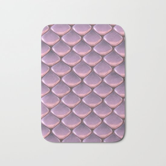 Pink Snake Skin mermaid scales Bath Mat