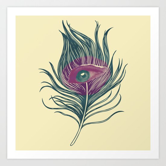 Feather in my eye Art Print