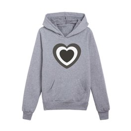 black and white heart Kids Pullover Hoodies