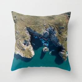 Over the cliffs: acantilados del infierno. Asturias Throw Pillow