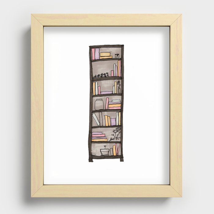 Bookshelf Recessed Framed Print