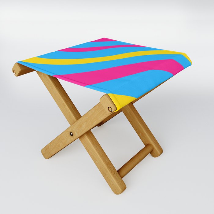 Pansexual Abstract Waves Folding Stool