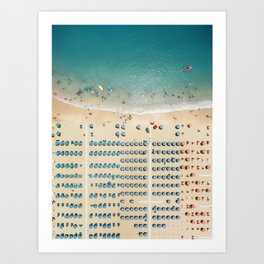 Aerial view of the beach in Rimini, Italy. Art Print