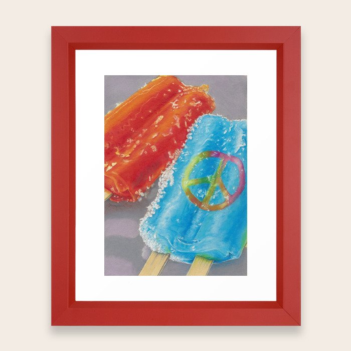Peace Sign Popsicle Art Print Framed Art Print By Jennyluanart