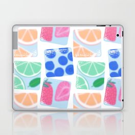 Summer fruit ice cube seamless pattern illustration Laptop Skin