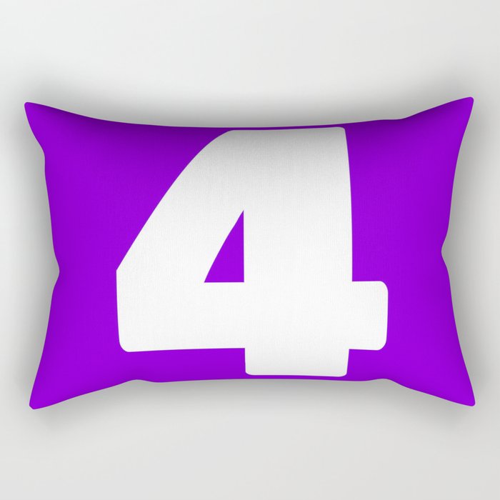 4 (White & Violet Number) Rectangular Pillow
