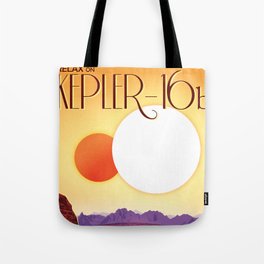 Kepler-16b - JPL  Space travel poster  Tote Bag
