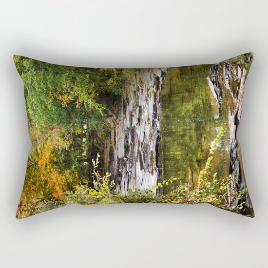 Fall Creek Landscape Rectangular Pillow