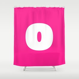 o (White & Dark Pink Letter) Shower Curtain