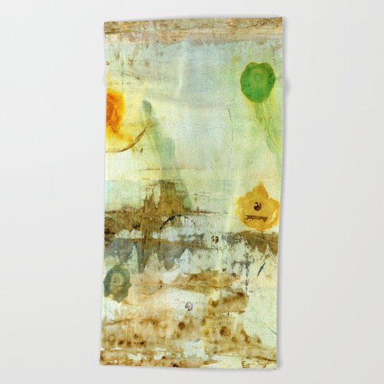 Drifting, Abstract Landscape Art Painting Beach Towel