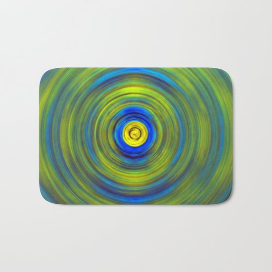 Vivid Green and Blue Swirl Bath Mat