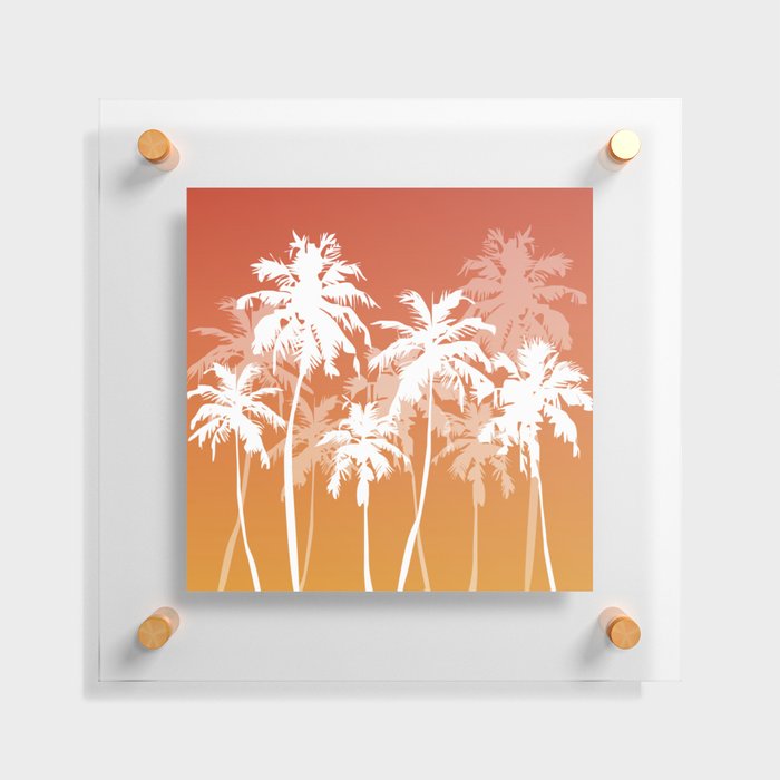 Summer Vibes Retro Minimalistic Vintage Palm Tree Design  Floating Acrylic Print