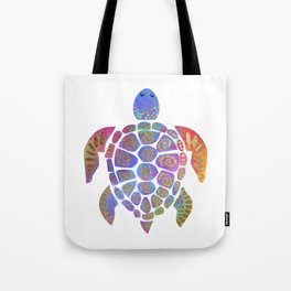 Sea Turtle - Colorful & Gold Tote Bag