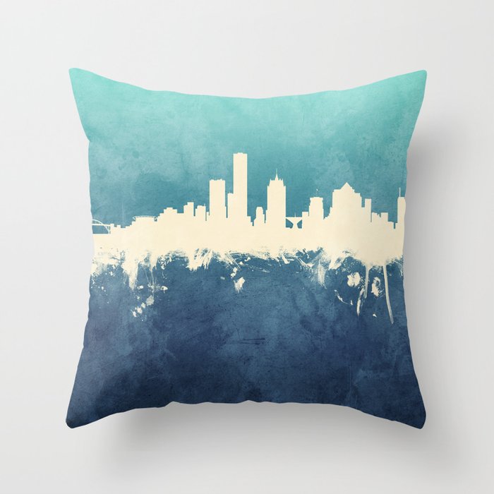 Milwaukee Wisconsin Skyline Throw Pillow