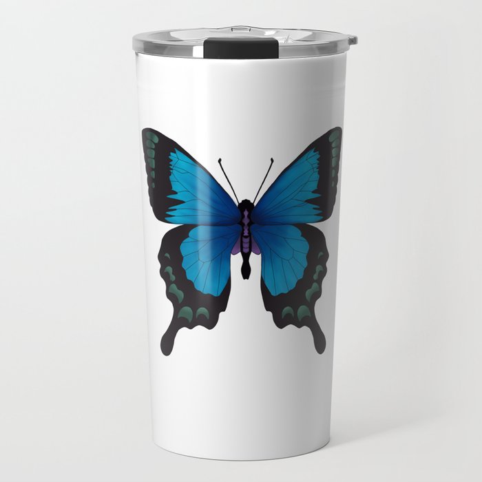 Blue Monarch Butterfly Travel Mug