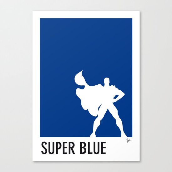 My Superhero 03 SuperBlue Minimal poster Canvas Print