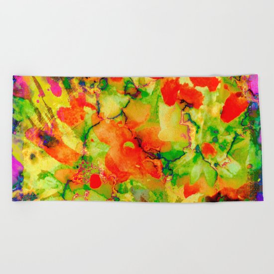floral and textures Beach Towel