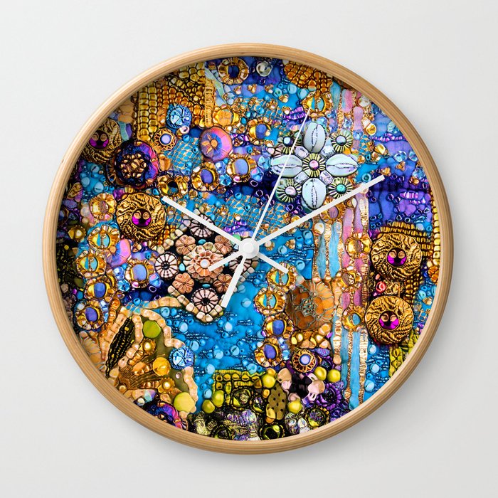 Gold, Glitter, Gems and Sparkles Wall Clock