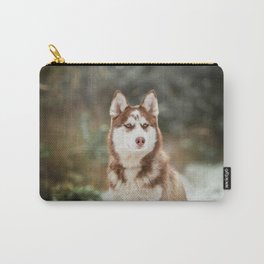 Beautiful Dog Breed Husky Snowcovered Winter  Carry-All Pouch