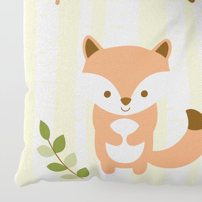 Cute Woodland Forest Animals Floor Pillow