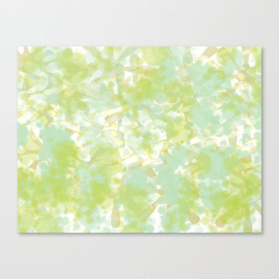 Golden Green Watercolor Abstract Canvas Print