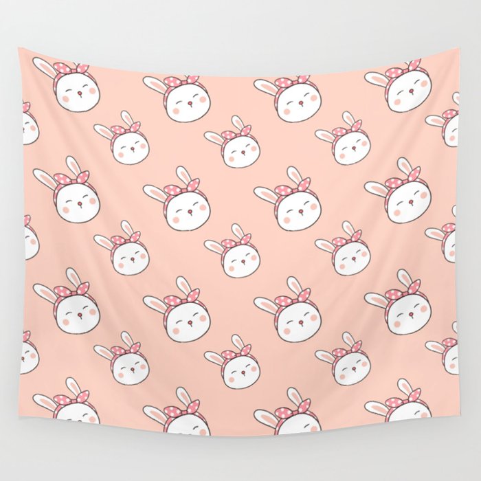 Bunny Faces Wall Tapestry