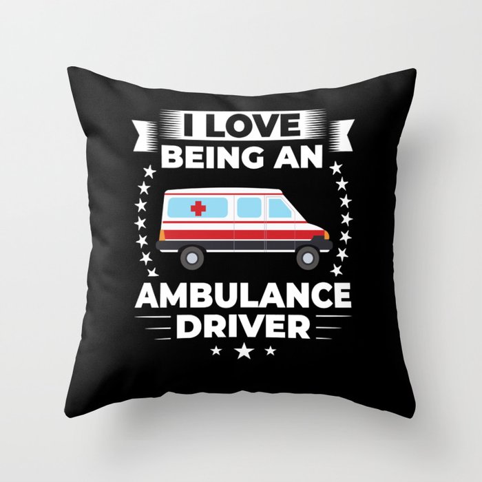 Ambulance Driver Emergency Medical Technician Throw Pillow