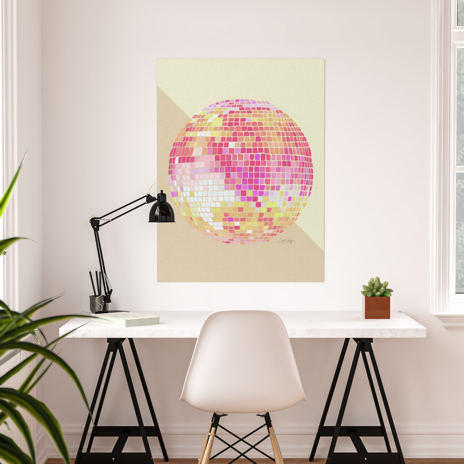 Disco Ball – Pink Ombré Poster by Cat Coquillette | Society6