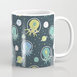 Squids in Space - Blue + Green Coffee Mug