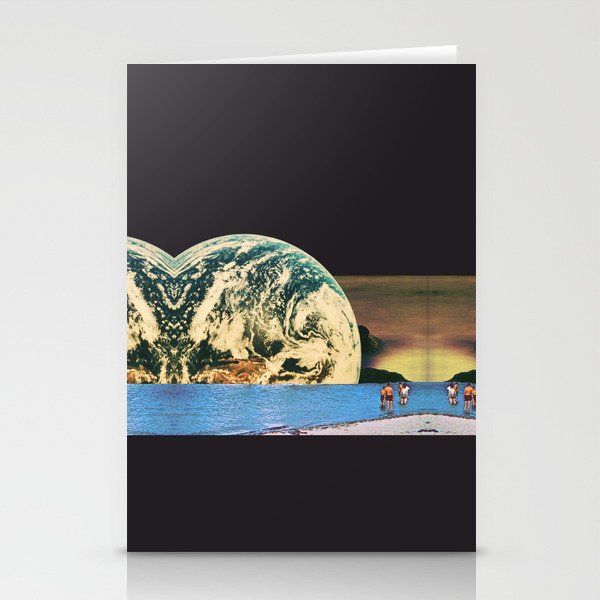 Distant beach Stationery Cards