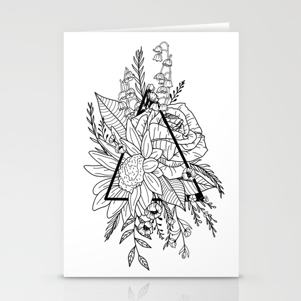 Rose And Sunflower Bouquet Stationery Cards By Caitycampbellart Society6