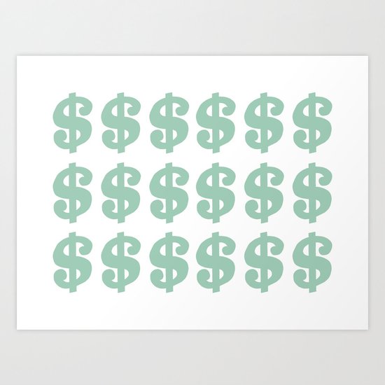 Mint Dollars Art Print