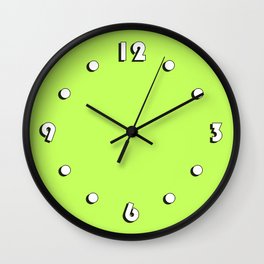 Bright green lime neon color Wall Clock