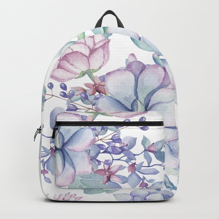 Pretty Blue Pink Succulents Garden Backpack