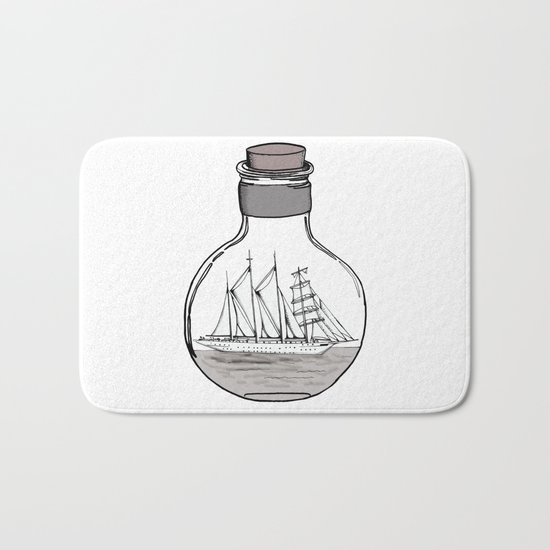 the ship in the bulb Bath Mat