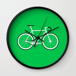 Green Fixed Gear Road Bike Wall Clock