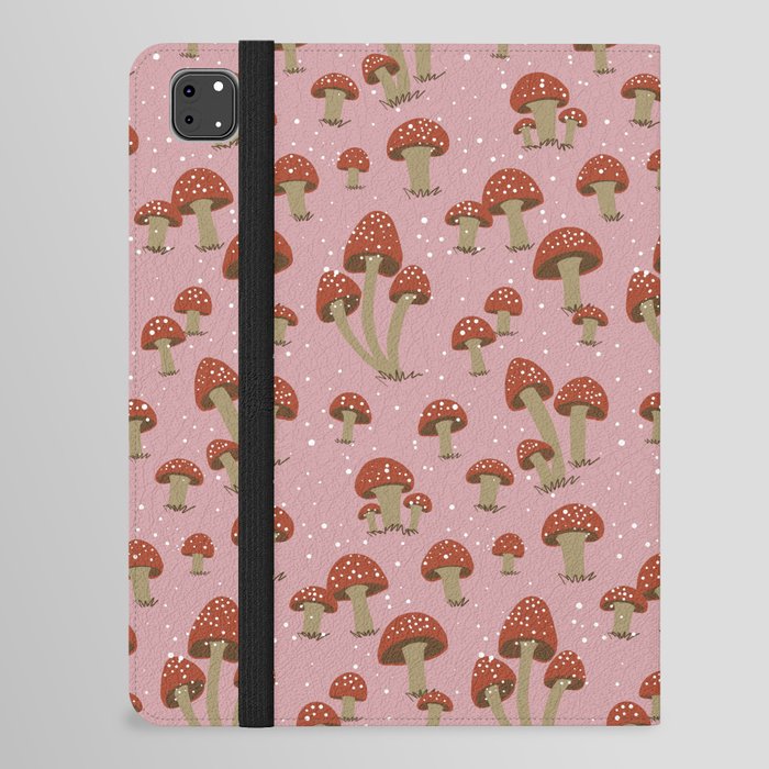 Magic Mushrooms in Pink iPad Folio Case