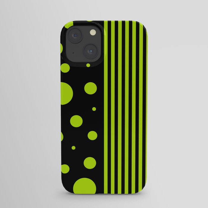 Spots and Stripes - Lime Green iPhone Case