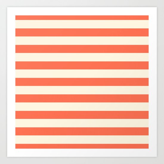 Papaya Stripes Art Print