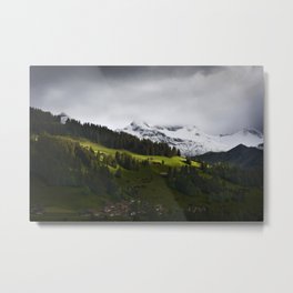 Seasons Metal Print | Alps, Adelboden, Digital Manipulation, Outdoors, Photo, Mountains, Snow, Forest, Trees, Switzerland 