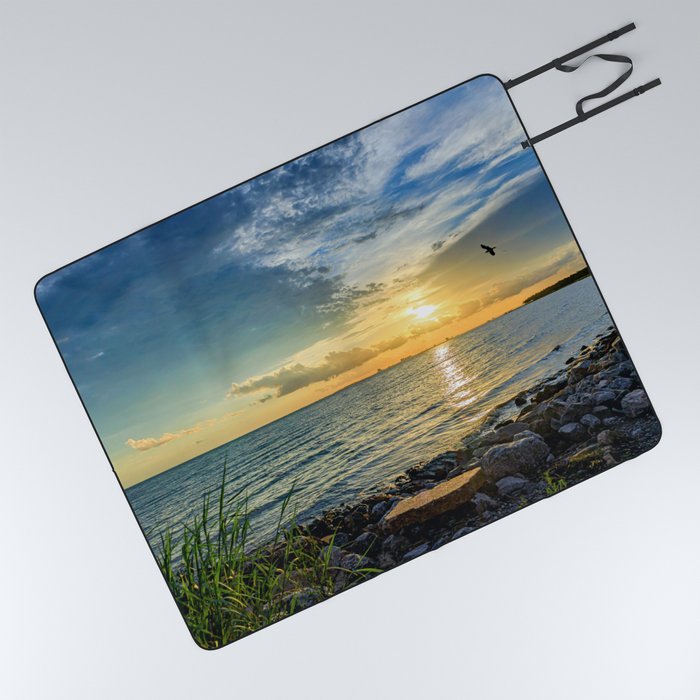 Gulf Coast Summer Sunset Picnic Blanket