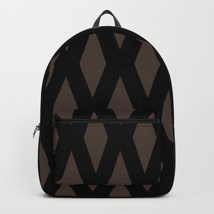 Antique Black Harlequin on Dark Brown Backpack