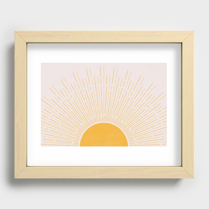 Sun Rise Art, Horizontal boho Sun Recessed Framed Print