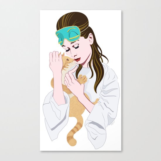 Holly Golightly's cat / Audrey Hepburn Canvas Print