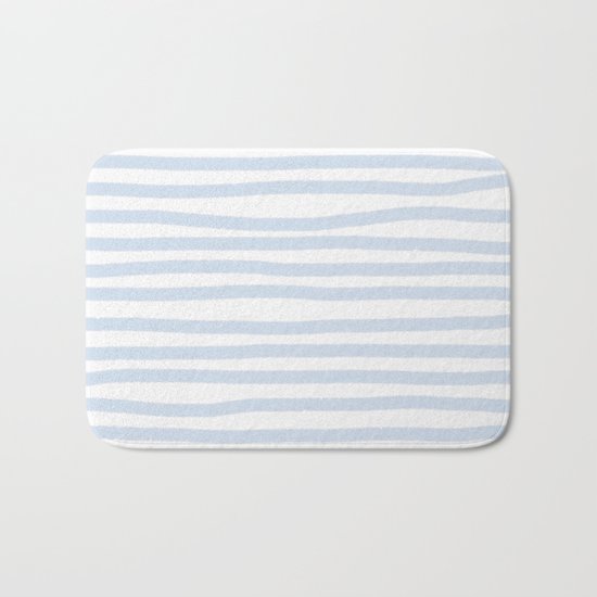 Light Blue Stripes Horizontal Bath Mat