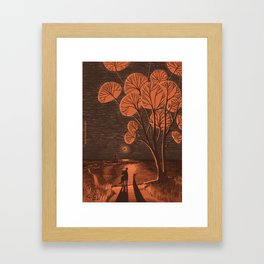 The first meeting - A magical night under the bloody red moon Framed Art Print