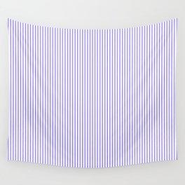 Dark Blue Vertical Lines On A White Background, Line Pattern Wall Tapestry