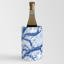 Blue and White Tree Abstract Wine Chiller